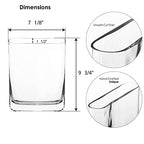 CYS EXCEL Glass Book Vase (H:10" Open:7"x2") Round Edge Oval Flower Vase Rectangular Wedding Centerpiece - size: H-10" Open-7"x2"