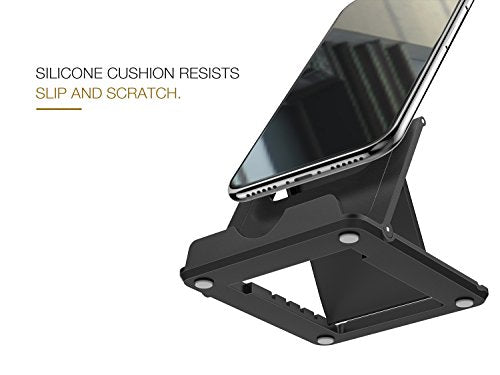 MoKo Phone/Tablet Stand, Foldable Tablet Holder Compatible with iPhone 17/17 Air/17 Pro/17 Pro Max, iPhone 16/Pro/Pro Max/Plus, iPhone 15/Pro/Pro Max/Plus, iPhone 14/Pro/Pro Max/Plus, Black - color: Black, size: Small Size
