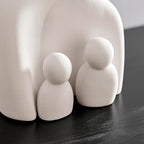 Danya B. Hans Cream Abstract Nesting Three Piece Family of 4 Decorative Accent Matte Ceramic Sculpture Figure Set