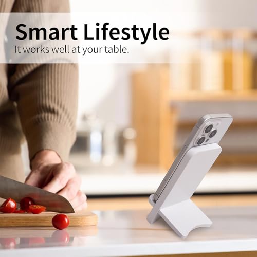 Cell Phone Stands, Desktop Stand, Luxury Nature Wood Simple Phone Stand, Compatible with iPhone & All Cell Phones, Ultra-Stable, Portable & Non-Slip Design, 2 Pieces, White - color: White