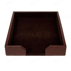 Dacasso Dark Brown Bonded Leather Luxury Letter Tray Holder - Paper Organizer for Desktop Office Essentials & Executive Desk Decor