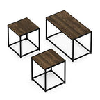 Furinno Camus Modern Living Room Coffee Table with 2 End Tables Set, Columbia Walnut - color: Columbia Walnut, size: 3 in 1