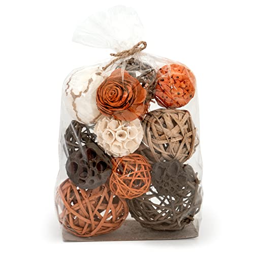 ANDALUCA Large Decorative Vase Filler Bag with Orbs, Balls (Sunset Orange) - color: Sunset Orange