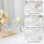 RUCKAE Small Clear Bud Vases Bulk 12 Pack Mini Flower Glass Vases for Centerpiece Table Wedding Decorations Home Decor Party - style: Transparent 12 Pack