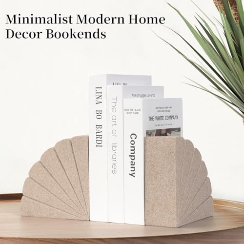 Decorative Bookends for Heavy Books – Stylish Heavy Duty Book Ends for Shelves,Resin Decor,Ideal for Any Bookshelf,Aesthetic Book Holder/Stopper for Chic Home, Office, or Library Decor-Sandstone - style: 807 (Sandstone )