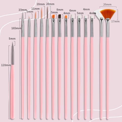 28 Pcs Nail Art Brushes Nail Art Tool Set Resin Nail Art Palette Sculpture Pen 2 Way Acrylic Silicone Carving Pen Dotting Pen Tool Manicure Kit for Home DIY Salon Nail Art (Pink) - color: Pink