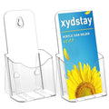 xydstay Acrylic Brochure Holder 4x9 Inches Slant Back Design, Clear Display Stand, Plastic Table Stand Sign Holder,Pamphlet Holder Flyer Holder,Display Stand,Table Signs Plastic Paper Holder for Office, Home, Store, 2 Pack