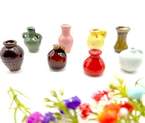 8 Pack Mini Ceramic Vase Magnets for Fridge, Cute Plant vase Fridge Magnets, Plant Vase for Refrigerator Decoration Kitchen Locker Kitchen Office
