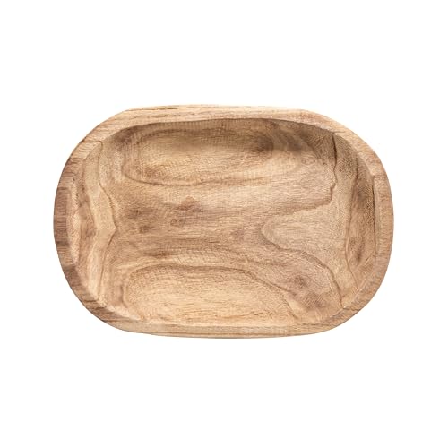 Bloomingville Hand-Carved Paulownia Wood Bowl, Natural - color: Charred Finish