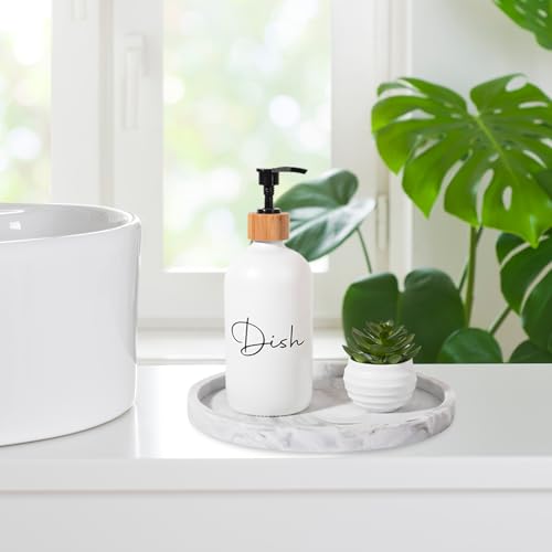 Silicone Bathroom Tray Round Vanity Tray Decorative Soap Holder Kitchen Countertop Organizer Coffee Table Decor for Candle, Perfume, Plant, 9 Inch, Marble Grey - color: Marble Grey, size: 9"