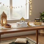 Smile Ramadan Wooden Decorations Eid Mubarak, Mini Faux Books Bundle, Ramadan Islamic Tiered Tray Muslim Party Tabletop Home Decor - style: Ramadam White