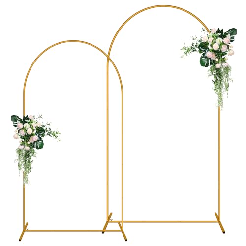 2 Pack Arch Backdrop Stand (7.2FT/6FT), Balloon Arch Stand, Metal Background Arch Stand, Backdrop Arch Frame, Wedding Arch for Backdrop - size: 7.2 FT and 6 FT (2 Pack)
