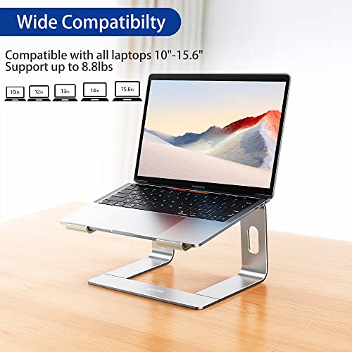 BESIGN LS03 Aluminum Laptop Stand, Ergonomic Detachable Computer Stand, Notebook Riser Compatible with Air, Pro, Dell, HP, Lenovo More 10-15.6" Laptops, Silver - color: B-Silver