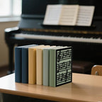 Peacoblue Metal Bookends for Shelves, Modern Decorative Heavy Duty Study Book Ends Stoppers for Office, Desk, Shelf, Room 5.3"x4.3"x7.9" Cast Iron Simple Tall Bookends 1 Pair (Music Notes and Staves) - style: Music Notes and Staves