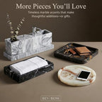 Bey-Berk International Green Onyx Marble Bath Tray, White & Tan - color: Green Onyx