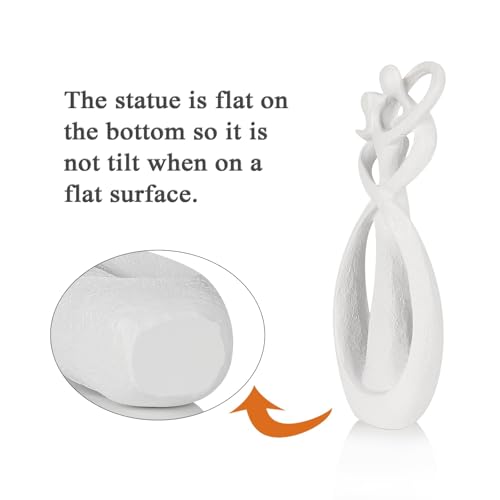 Trycooling Kissing Lovers Statue Abstract Sculpture Resin Statues for Home Decor Modern Home Office Desktop Shelf Bookshelf Decor (White, Small) - color: White, size: Small