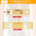 Bathtub Tray - Bath Tray Expandable - Bath Table Trays for Bathtub/Tub,Premium Bamboo Wooden, Fits Most Bath Tubs - color: Bright Yellow
