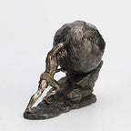 Veronese Design 8 1/8 Inch Sisyphus and The Eternal Boulder Cold Cast Resin Bronze Finish Statue Home Decor - color: Cold Cast Bronze Finish