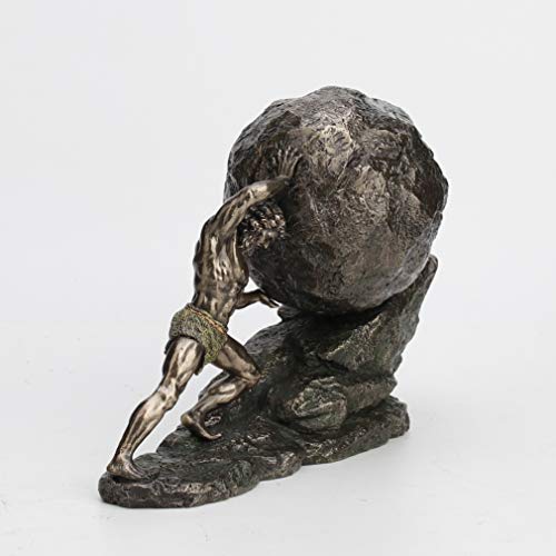 Veronese Design 8 1/8 Inch Sisyphus and The Eternal Boulder Cold Cast Resin Bronze Finish Statue Home Decor - color: Cold Cast Bronze Finish