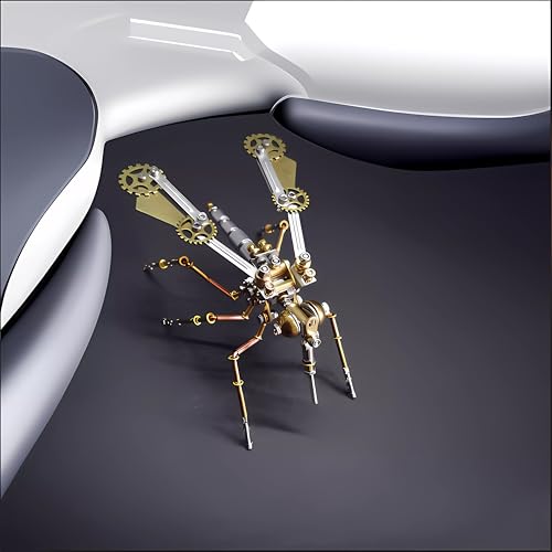 Mechanical Metal 3D Insect Mosquito Model Brass Puzzle Steampunk Electric Mechanical, Assembly DIY Gift Craft Hobby for Family and Friends (Mosquito A) - style: Mosquito A