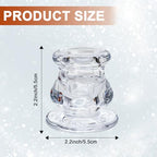24 Pcs 2.2 Inch High Glass Candle Holders Clear Candle Holder Taper Candles Holders Thicker Glass Candle Sticks Set Clear Candle Stick Holders for Party Wedding Table Decor
