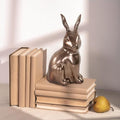Howard Elliott Collection Rabbit Sculpture Ceramic Statue for Home and Garden Decor, Rich Antique Brass Figurine with Metallic Finish for Shelf Display in Living Room, 8.5 x 4.75 Inch - style: Rabbit
