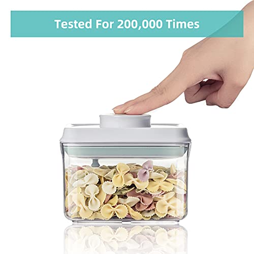 Ankou Airtight Food Storage Container - 0.32 QT （380ml Small Pop Up Food Containers With Lids, Bpa Free Stackable Container for Sugar Tea Candy- 8 Labels - Clear - color: 0.32 QT