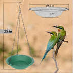 Hanging Bird Feeder Tray with Drainage Holes for Outside, Rugged Recycled Plastic Wild Bird Feeding Station (10 inch, Green) - color: Green, size: 10 inch