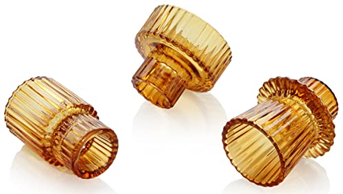 Vixdonos Taper Glass Candlestick Holders Tealight Candle Holders for Table Centerpieces, Wedding Decor and Dinner Party (6 Pcs, Amber) - color: Amber, size: 6 Pcs