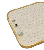 TheDisplayGuys - Aluminum Jewelry Organizer Display Tray - Faux Suede Insert - 104 Ring Holder Slots - Gold/Beige - color: Beige Suede, size: Ring Slots - 104, style: Aluminum - Gold