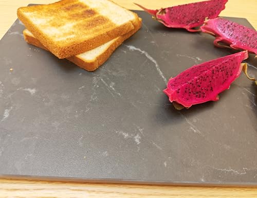 Multi-Purpose Pastry Marble Design Stone Tray Cutting Board Slab 16” x 12” With Non-Slip Feet,Stone Cheese Pastry Board, Serving Tray, Heat Resistant, Easy To Clean(G101, 16 * 12) - color: G101