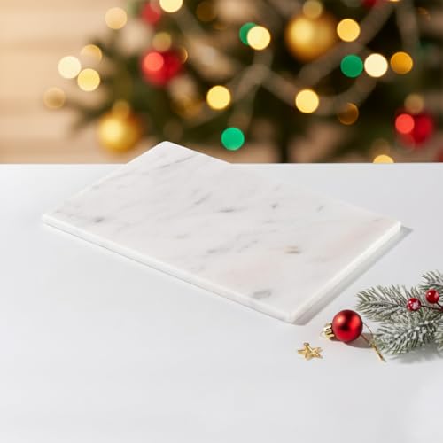 Handcrafted Marble Tray – Bathroom Counter Organizer, Jewelry Tray, Perfume Organizer & Decorative Tray for Vanity Accessories, Coffee Table Decor & Bathroom Countertop (Rectangular, Mugla White) - color: Mugla White, size: 11.8" x 7.8" x 0.5"