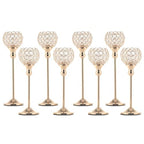 Pack of 8pcs Candle Holders for Pillar Candles,Gold Candle Holders Bulk Wedding Centerpieces Metal Crystal Candlestick Holders Stand for Table Party Church Decor - size: 8 pcs 13" & 15" Tall