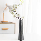 7 Inch Black Ceramic Tapered Tabletop Vase Modern Minimalist Vase for Home Office Decor