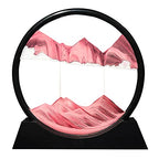 Muyan Moving Sand Art Picture Sandscapes in Motion Round Glass 3D Deep Sea Sand Art for Adult Large Desktop Art (Pink, 12 Inch) - color: Pink, size: 12 Inch