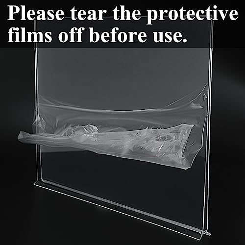 Acrylic Sign Holder 11x8.5 '' Horizontal T-Shaped Clear Double-Sided Table Menu Stands Plastic Picture Frames Display Desktop Display Holders for Wedding Table,Restaurant Signs,Office, Store,6 Pack - size: Horizontal 6 Pack 8.5x11
