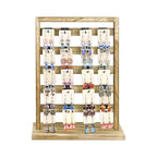 Ikee Design Wooden Jewelry Display Rack with 20 Removable Metal Hooks, Earring Card Display Holder Stand for Earring Cards, Necklaces, Bracelet, Keychain Stand, Oak Color - color: 4) Oak