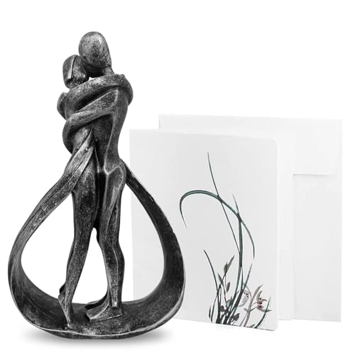 Resin Couple Modern Sculptures Romantic Gift for Weddings Valentine's Day and Anniversaries Decoration Figurine for Girlfriend, Bridal Shower, Engagement (Classic Retro Color) - color: Classic Retro Color