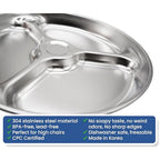 Korean Stainless Steel Divided Plates for Toddlers, Kids, Babies, 8-Inch, Premium 304, Electro-Polished, No Black Residue, BPA-Free, Round 3-Compartment Food Tray, Camping, Diet Control, Set of 2 - size: 3 Compartments (Round)