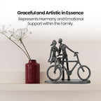Bicycle Themed Gifts - Bike Couple Figurine Statue Black Hand Sculptures for Living Room Bicycle Wall Decor Iron Love Sculpture - style: bicycle