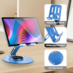 Universal Metal Cell Phone Stand, Multi-Angel Adjustable 360° Rotation Non-Slip Metal Phone Stand Compatible with iPhone 17 16 Pro Max and All Smartphones (Blue) - color: Blue