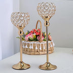 Pack of 8pcs Candle Holders for Pillar Candles,Gold Candle Holders Bulk Wedding Centerpieces Metal Crystal Candlestick Holders Stand for Table Party Church Decor - size: 8 pcs 13" & 15" Tall