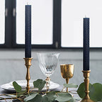 DEYBBY Natural Beeswax Taper Candles,Honeycomb Design Hand-Rolled Beeswax Candles, Dripless and Smokeless, Set of 6 Flat Top (Blue) - color: Dark Blue, size: 6 Pack
