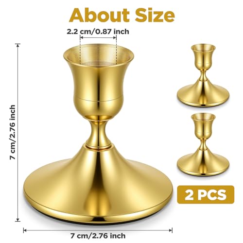 2 Pcs Candle Holders, Vintage Metal Taper Candle Holders Candles Stick Holder Decor for Home Wedding Party Anniversary Housewarming Gifts for Women Men(Bronze) - color: Bronze