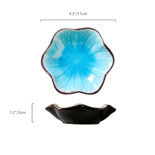 Ice Cracking Leaf Jewelry Dish, Decorative Ring Holder Small Trinket Tray Bowl, Gifts for Daughter Mom Friends, Lake Blue. - color: Lake Blue-Ice