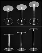 QWORK Round Acrylic Display Stand, 2 Sets Premium Clear Round Riser Stands