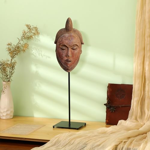 RattanView Mask Display Stand Holder for African and Tribal Mask Artifacts Statues Sculpture Figurine for Displays, Shows and Art Exhibits(4.72 x 4.72 x 16.5 Inch) - size: 4.72 x 4.72 x 16.54 Inch