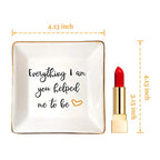 HOME SMILE Everything I Am You Helped Me to Be-Ceramic Ring Dish Jewelry Tray-Mother/Stepmom/Bonus Mom Gifts for Thanksgiving Day Birthday Christmas - style: Bonus Mom