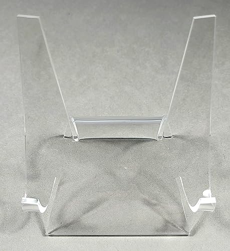 HQRP-Crystal 3-7/8" Acrylic Display Stand Pedestal for Crystal Heart / Slice/ Slab / Fossil and Other Collectible Stones - size: 3-7/8"