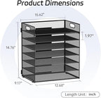 2 Pack 7 Tier Paper Organizer - Mesh Desktop File Holder with Handles for Office School Desk, Black - color: 2Pack Black